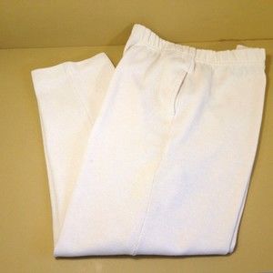 Vintage Style NY Knit Women's Elastic Waist Pants Off White Size L